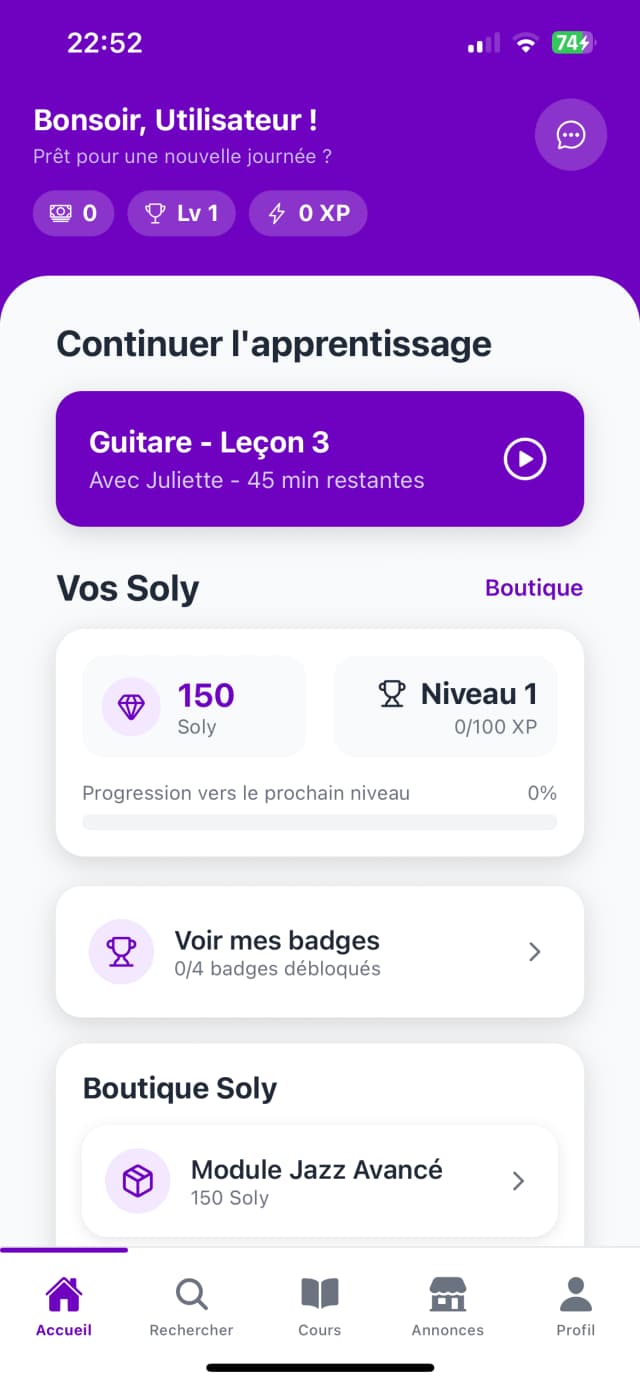 Solasy App - Home